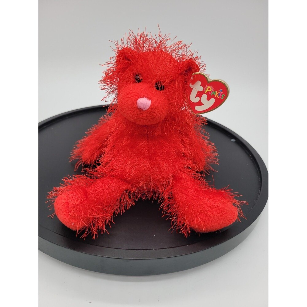 Ty Punkies Sizzles Red Plush Bear 2002 with Tags Preowned Stuffed Animal